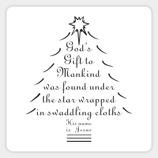 God's Gift to Mankind Christmas Tree - Black Magnet